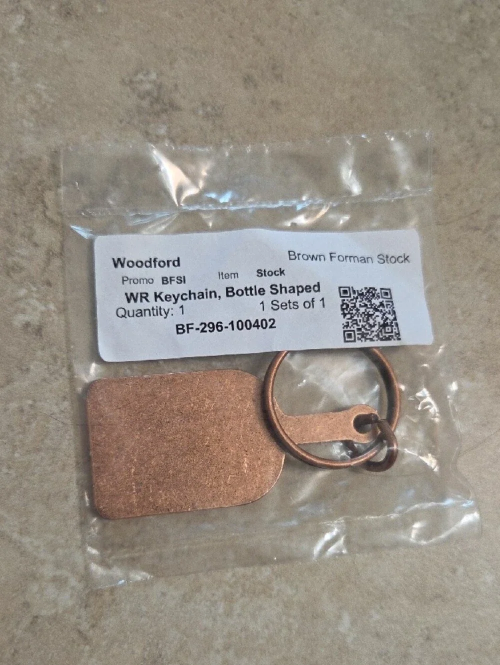 Woodford Reserve Copper Bottle Keychain - Copper Finish